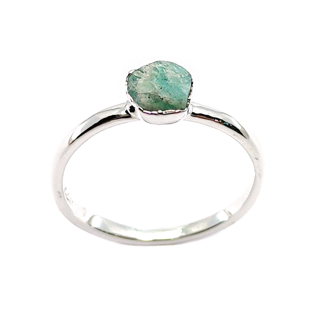 March | Amazonite Stacking Ring in Sterling Silver