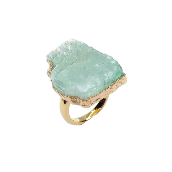 Apophyllite Statement Ring in Gold Vermeil