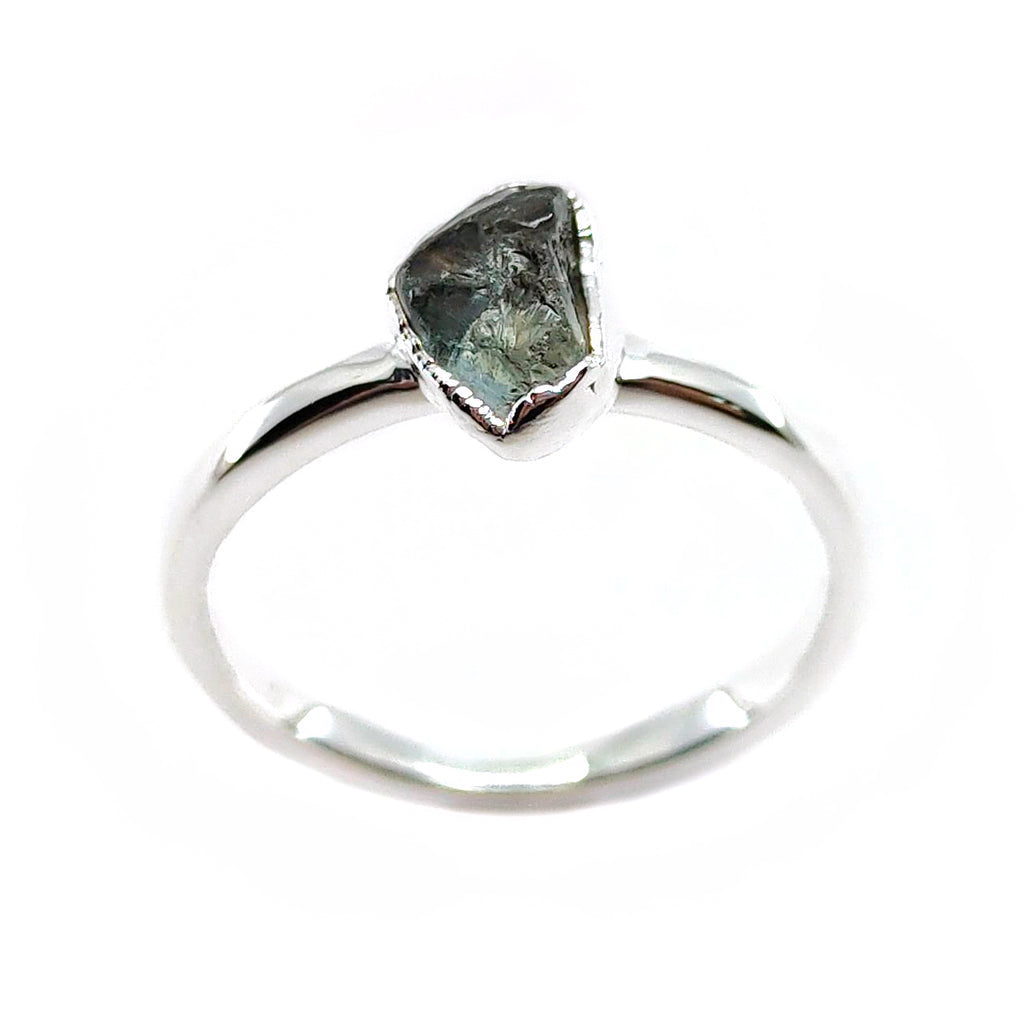 March | Aquamarine Stacking Ring in Sterling Silver