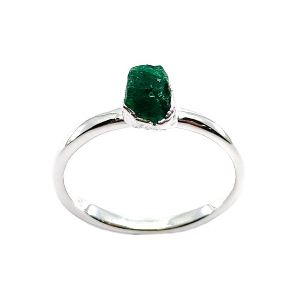 May | Emerald Stacking Ring in Sterling Silver