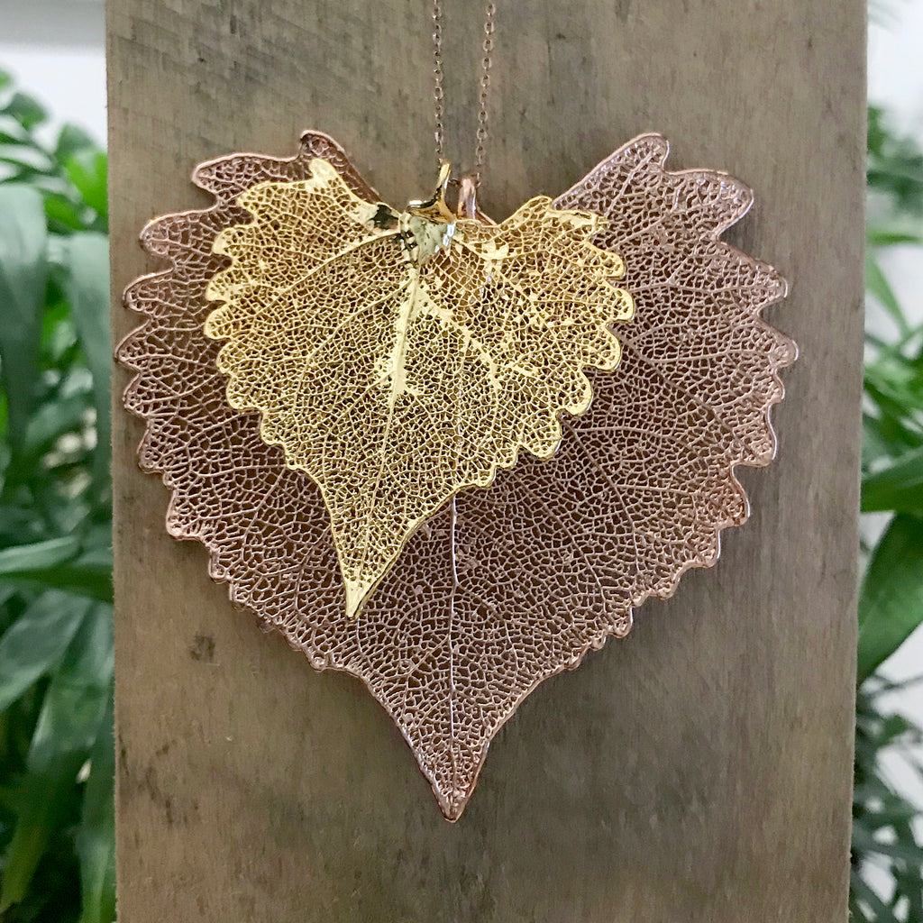 Cottonwood Gold Plate and Rose Gold Plate Leaf Duo