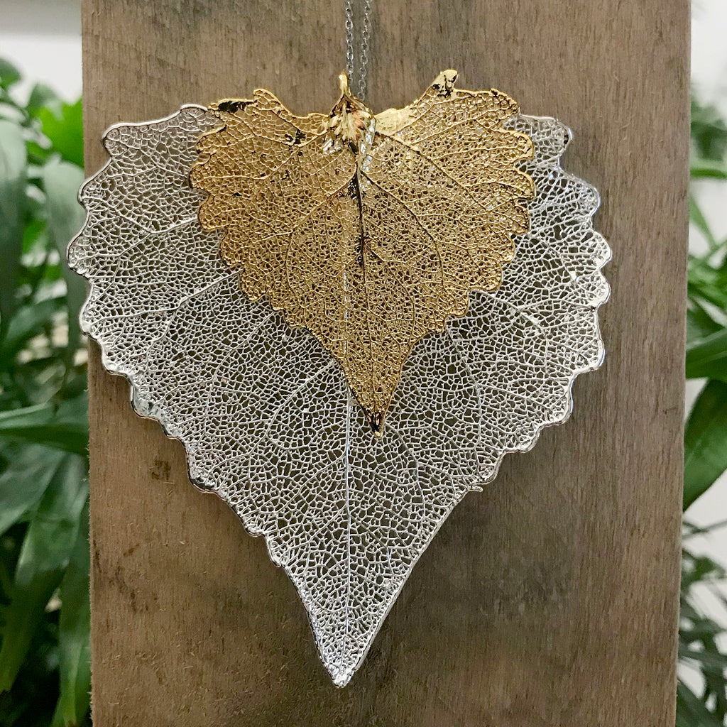 Cottonwood Gold Plate and Silver Plate Leaf Duo