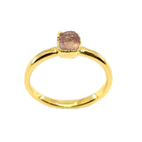 January | Rose Quartz Stacking Ring in Gold Vermeil