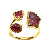 Ruby Mini Triple Ring in Gold Vermeil, UK R - S