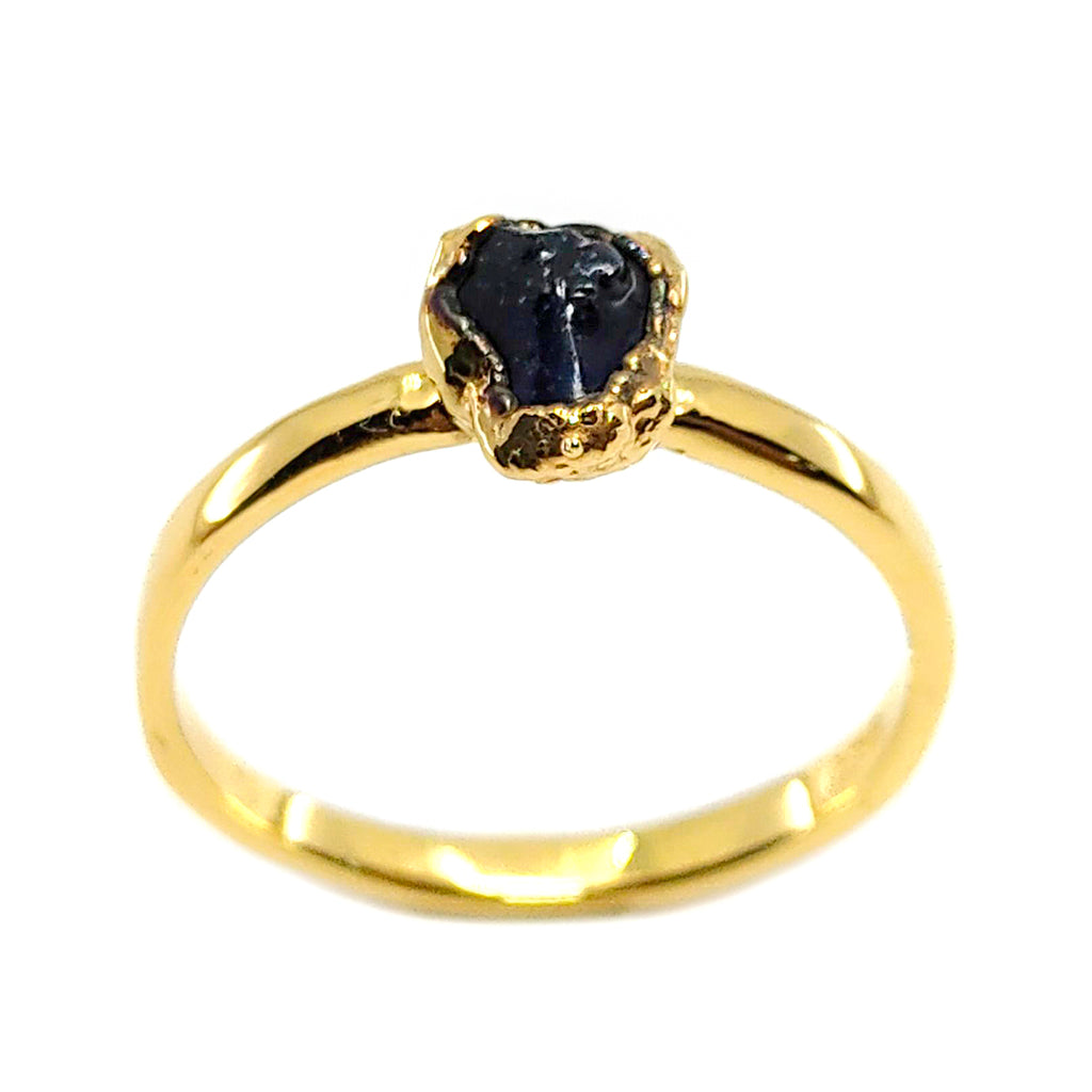 September | Blue Sapphire Stacking Ring in Gold Vermeil