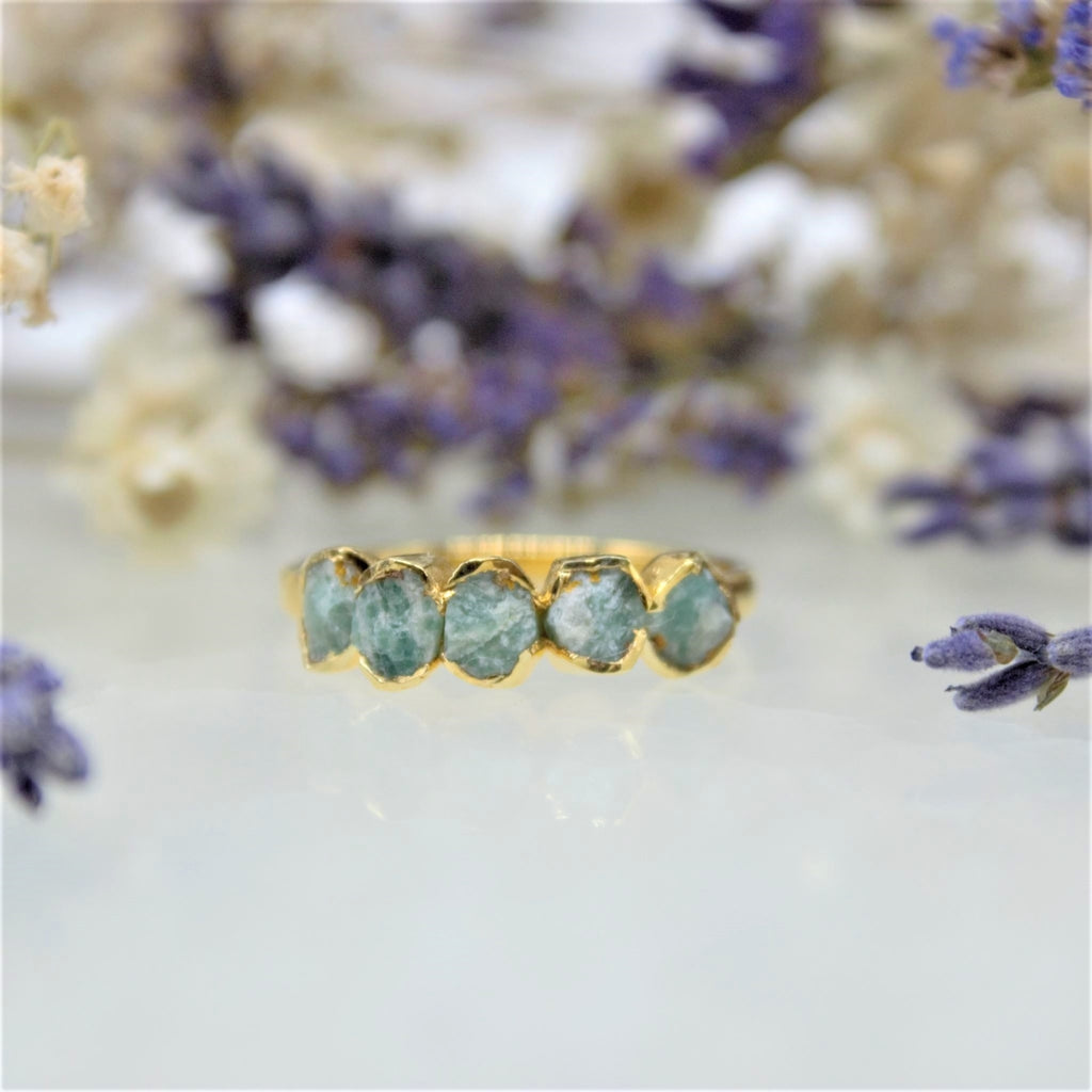 March | Amazonite Ring in Gold Vermeil