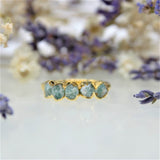 March | Amazonite Stacking Ring in Gold Vermeil