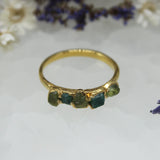 May & August | Emerald & Peridot Ring in Gold Vermeil