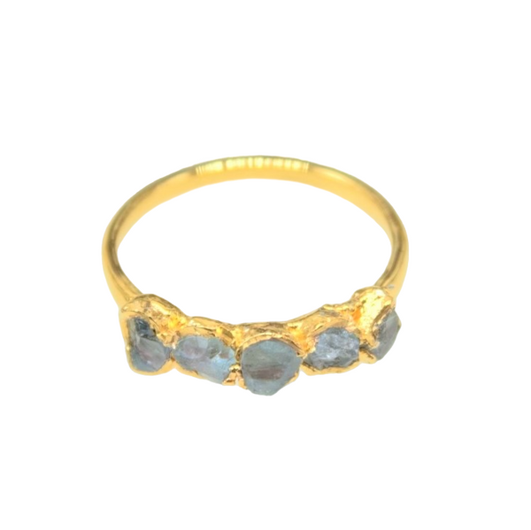 March | Aquamarine Stacking Ring in Gold Vermeil