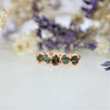 May | Emerald & Peridot Stacking Ring in Rose Gold Vermeil