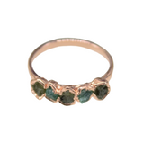 May | Emerald & Peridot Stacking Ring in Rose Gold Vermeil