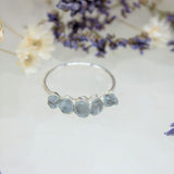 March | Aquamarine Stacking Ring in Sterling Silver
