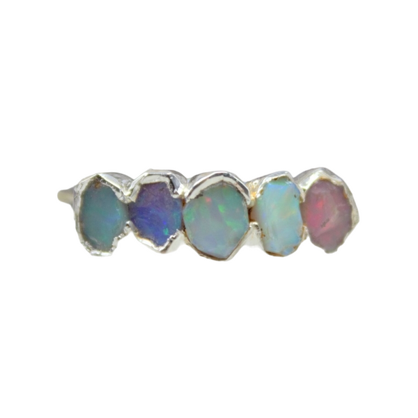 October | Opal Stacking Ring in Sterling Silver