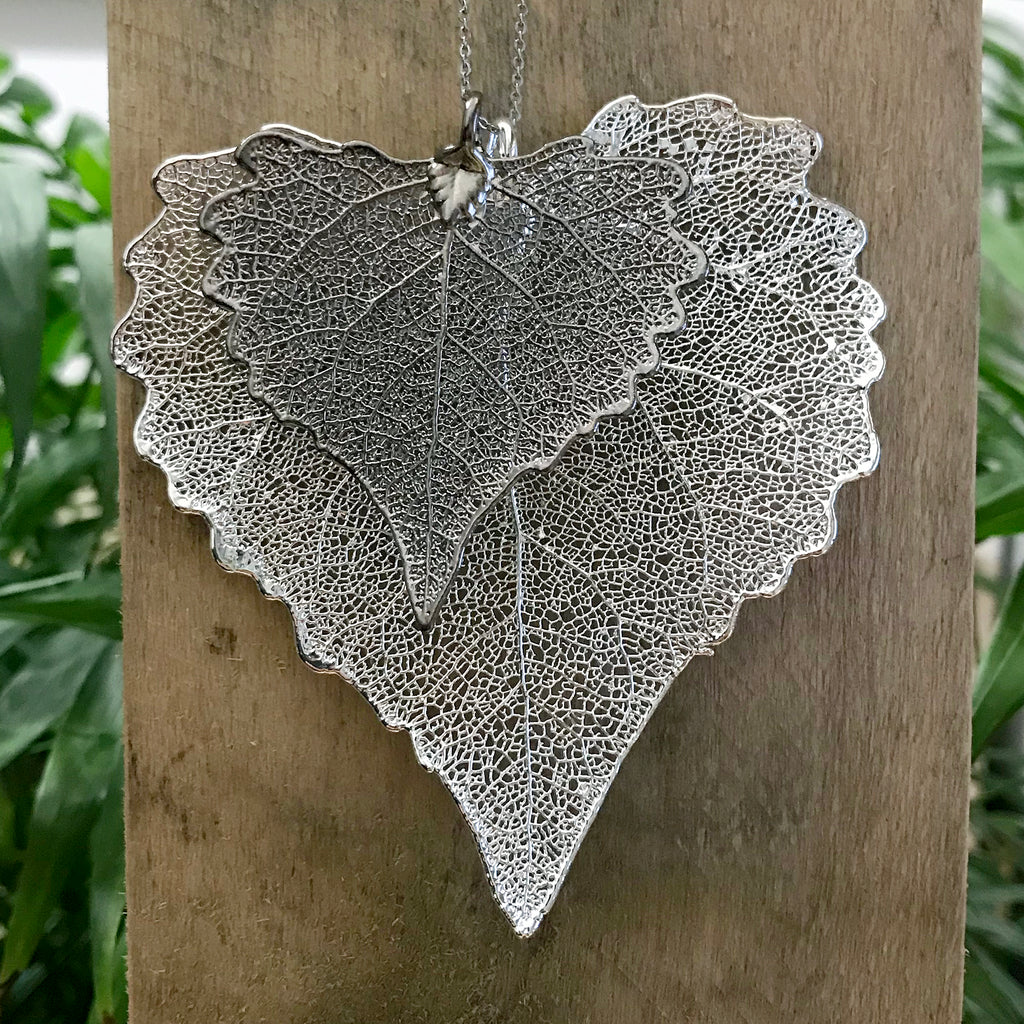 Cottonwood Platinum and Silver Plate Leaf Duo