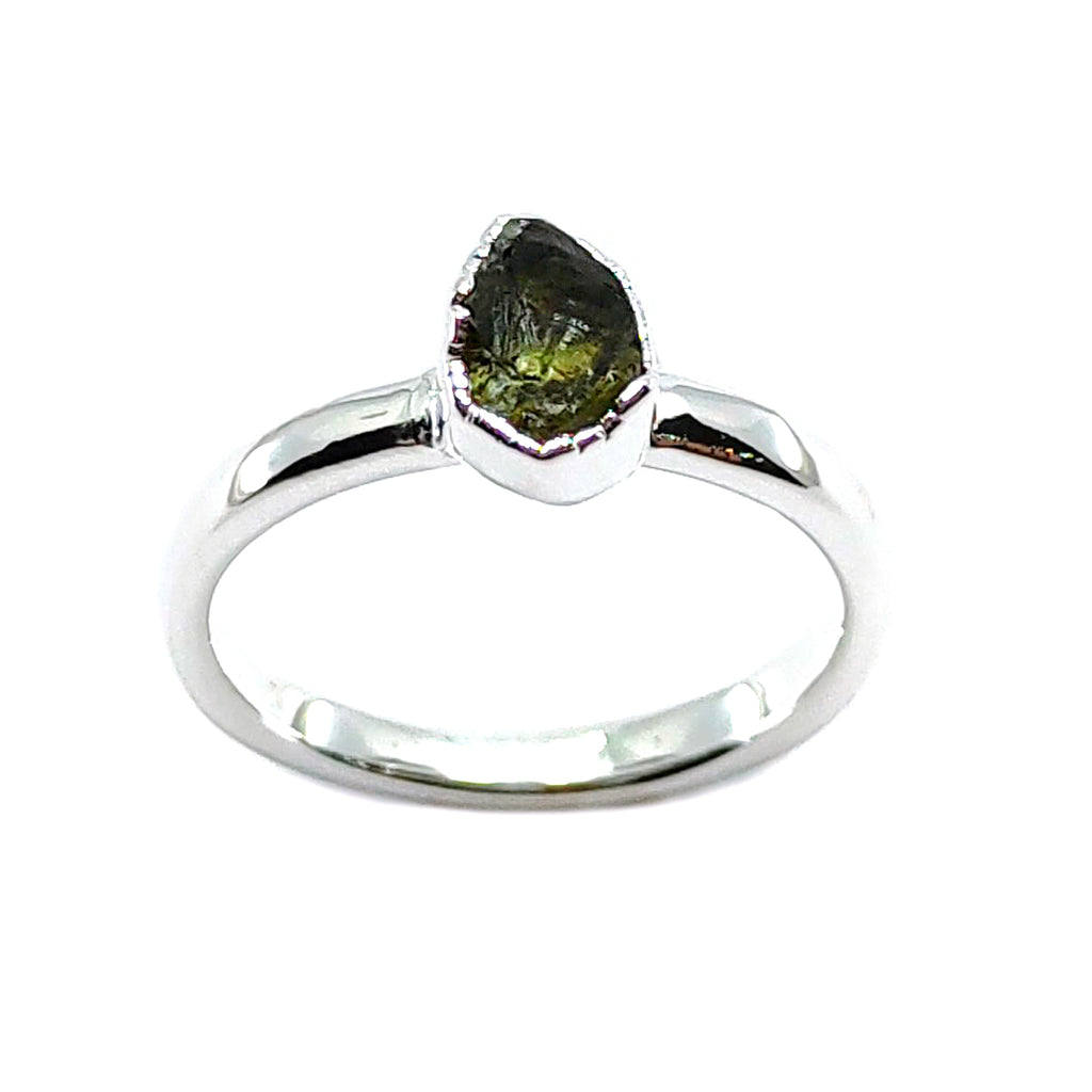 August | Peridot Stacking Ring in Sterling Silver