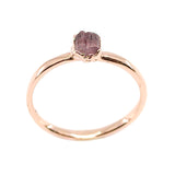 September | Pink Tourmaline Stacking Ring in Rose Gold Vermeil