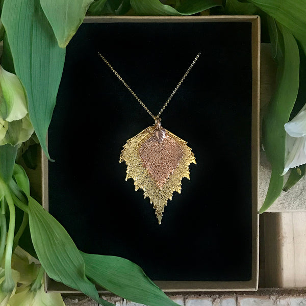 Birch Rose Gold Plate and Gold Plate Leaf Duo