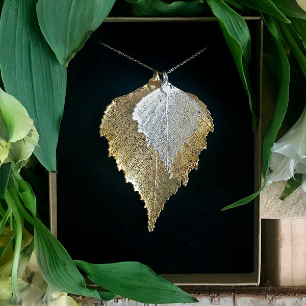 Birch Silver Plate and Gold Plate Leaf Duo