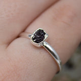 January | Garnet Stacking Ring in Sterling Silver