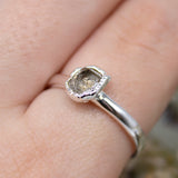April | Herkimer Diamond Stacking Ring in Sterling Silver