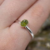 August | Peridot Stacking Ring in Sterling Silver