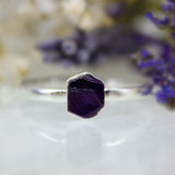 February | Amethyst Stacking Ring in Sterling Silver