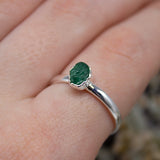 May | Emerald Stacking Ring in Sterling Silver