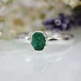 May | Emerald Stacking Ring in Sterling Silver