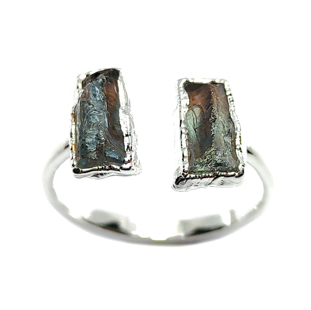 Aquamarine Double Ring in Sterling Silver