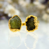 Brucite Double Ring in Gold Vermeil, UK M / US 6 1/2