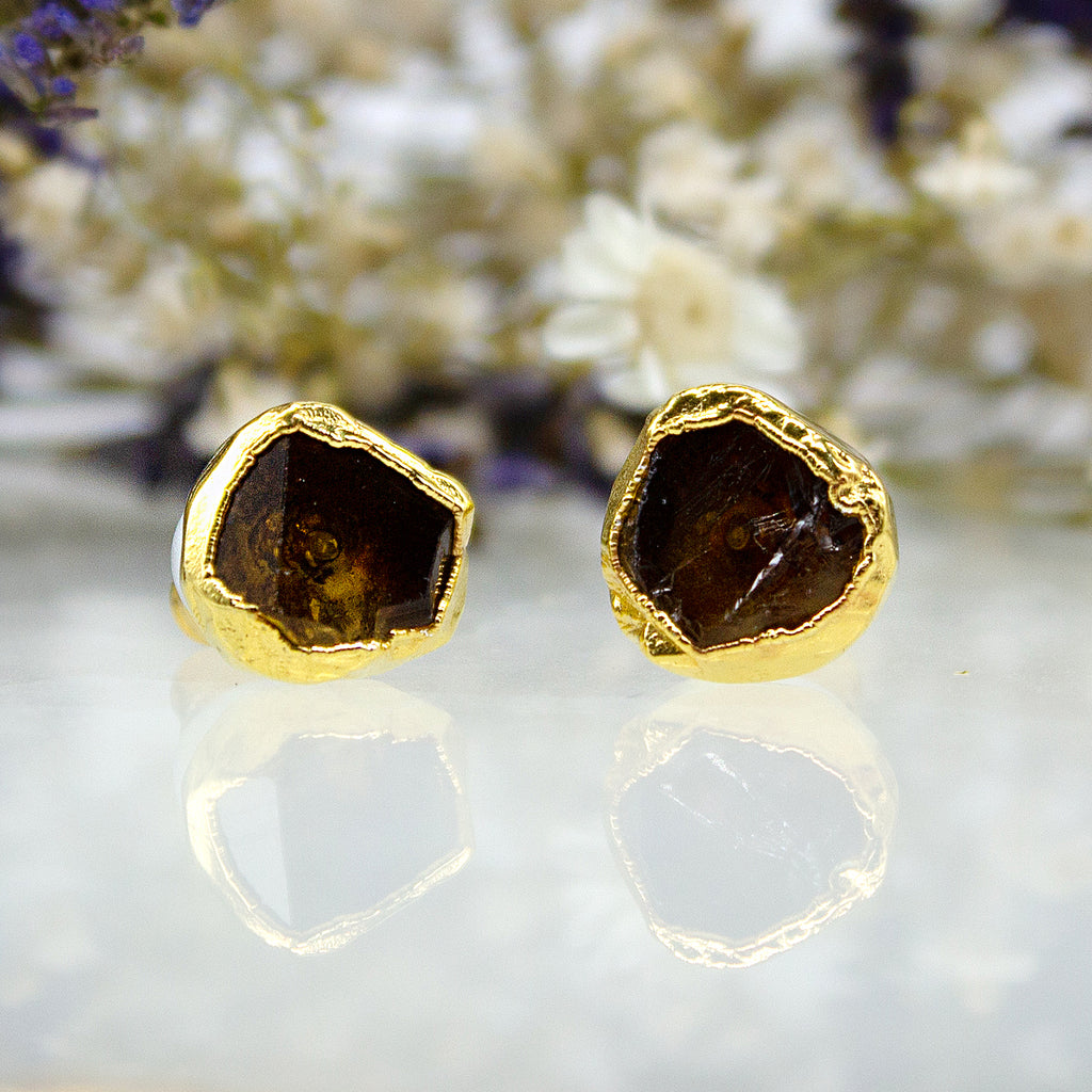 Citrine Studs in Gold Vermeil