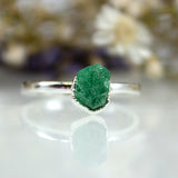 May | Emerald Stacking Ring in Sterling Silver, UK M / US 6 1/4