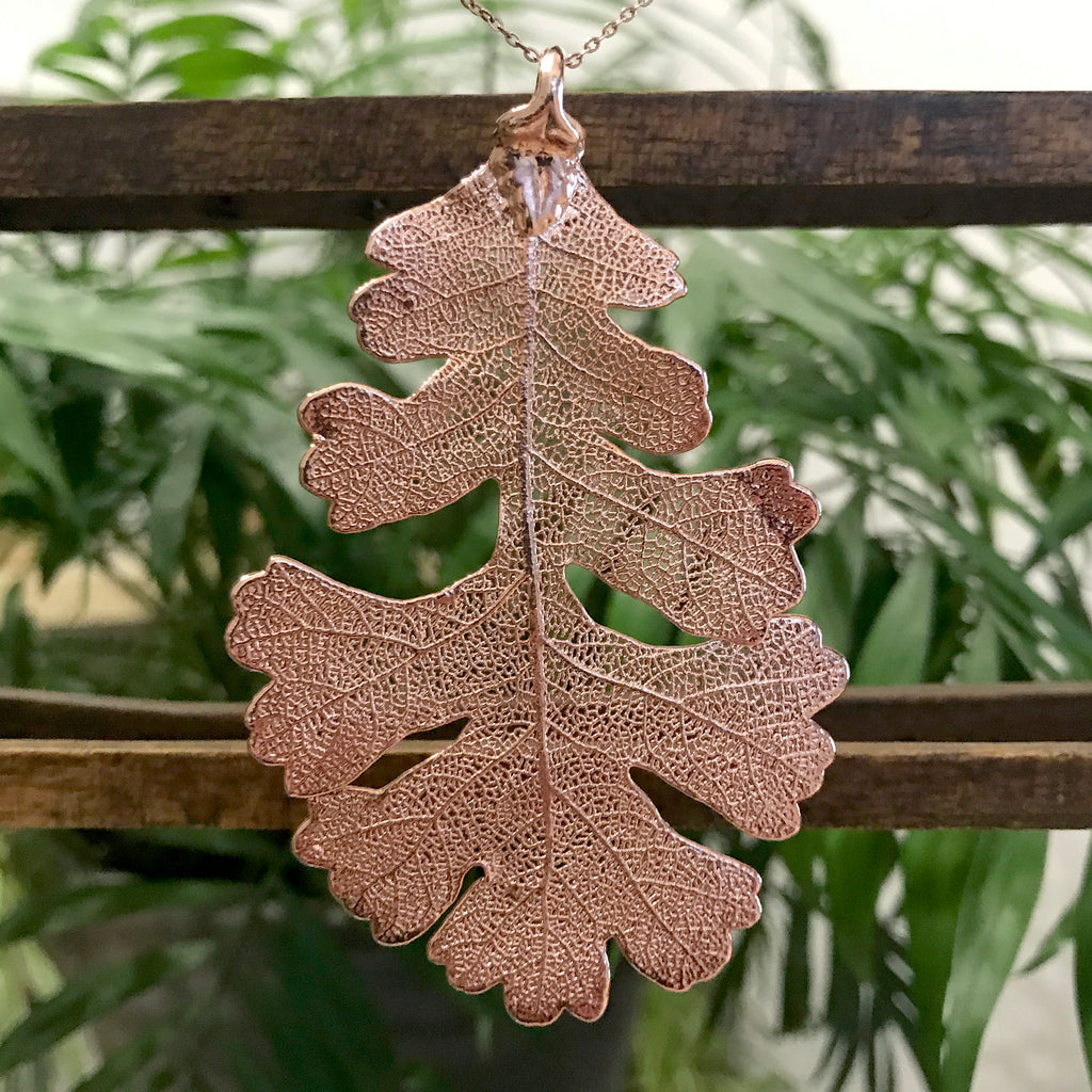 Oak Rose Gold Plate Leaf